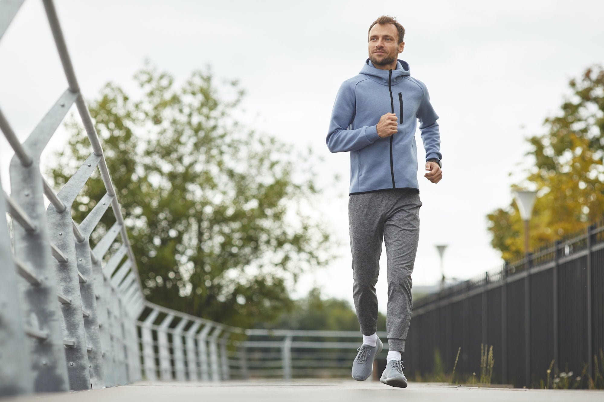 Young athlete jogging